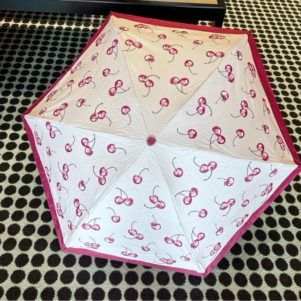 Coach Mini Umbrella In Cherry Print cr909 - Picture 2 of 5